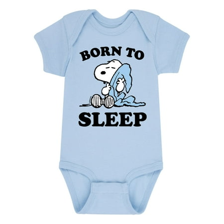 Peanuts - Snoopy Born To Sleep - Infant Baby One Piece Onesie