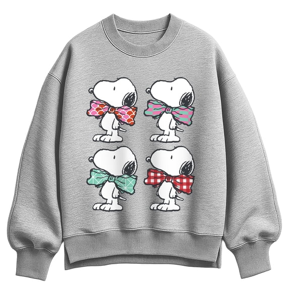 Peanuts - Snoopy Bowtie Patterns - Women's Oversized Fleece Crew Sweatshirt