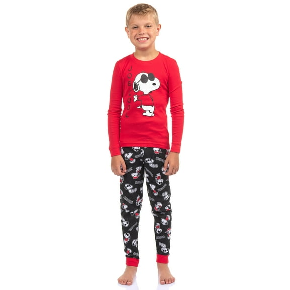 Peanuts Snoopy Boys' Joe Cool 2-Piece Tight Fit Lounge Sleep Set