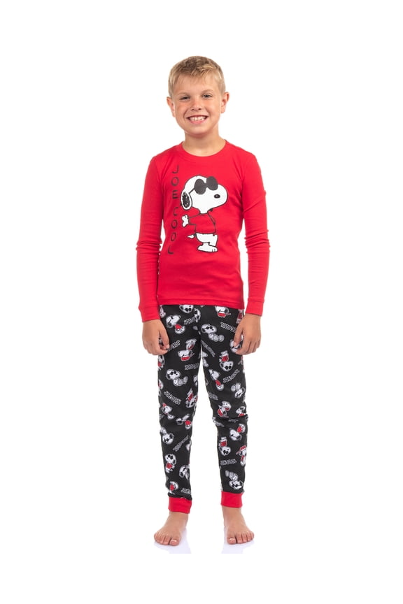 Peanuts Snoopy Boys' Joe Cool 2-Piece Tight Fit Lounge Sleep Set