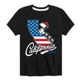thumbnail image 1 of Peanuts - Snoopy California American Flag - Toddler And Youth Short Sleeve Graphic T-Shirt, 1 of 6