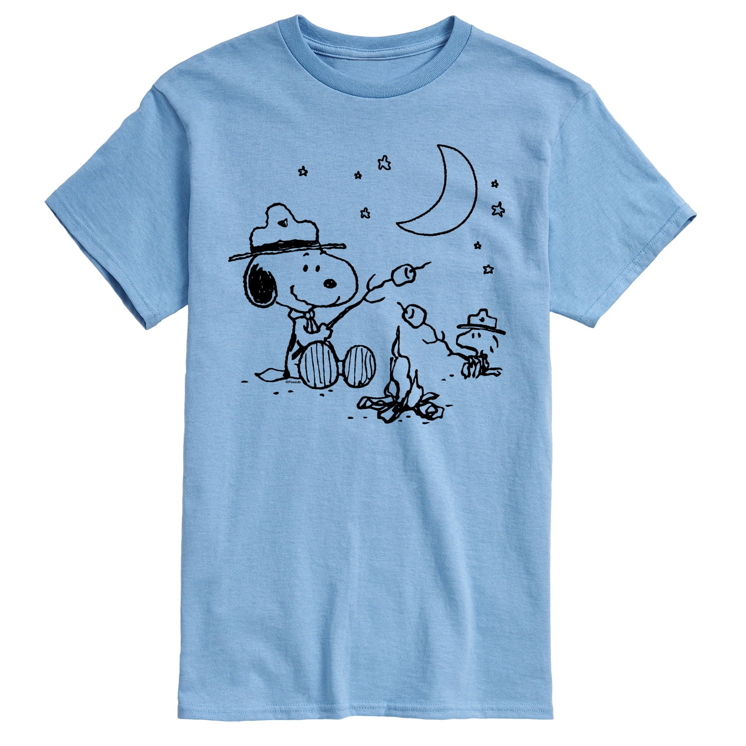 Snoopy Graphic Short - Men\'s Sleeve T-Shirt Camping - Peanuts