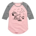 thumbnail image 1 of Peanuts - Snoopy Camping - Toddler And Youth Girls Raglan Graphic T-Shirt, 1 of 6