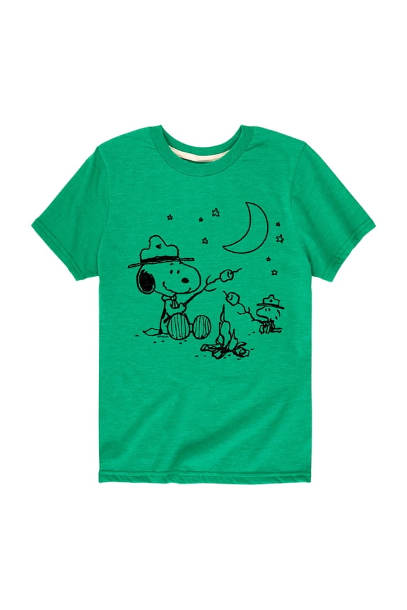 - Snoopy Camping - Toddler And Youth Short Sleeve Graphic T-Shirt