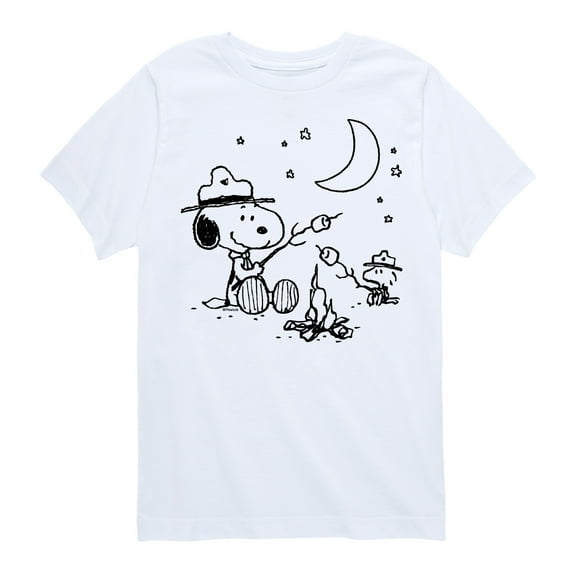 Peanuts - Snoopy Camping - Toddler And Youth Short Sleeve Graphic T-Shirt