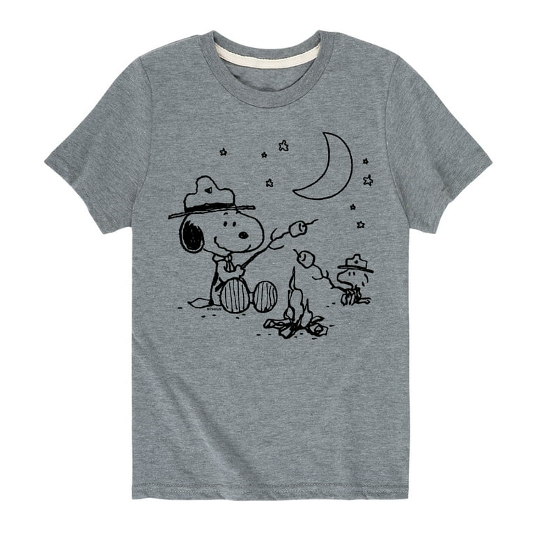 Peanuts - Snoopy Camping - Toddler And Youth Short Sleeve Graphic