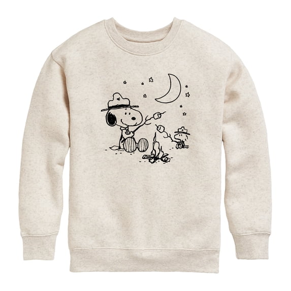 Peanuts - Snoopy Camping - Toddler Boys Fleece Crew Sweatshirt