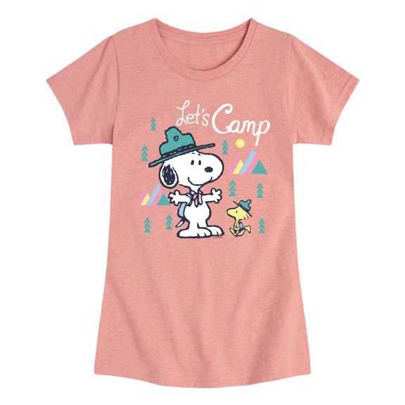 Peanuts - Snoopy Camping - Youth Girls Short Sleeve T-Shirt