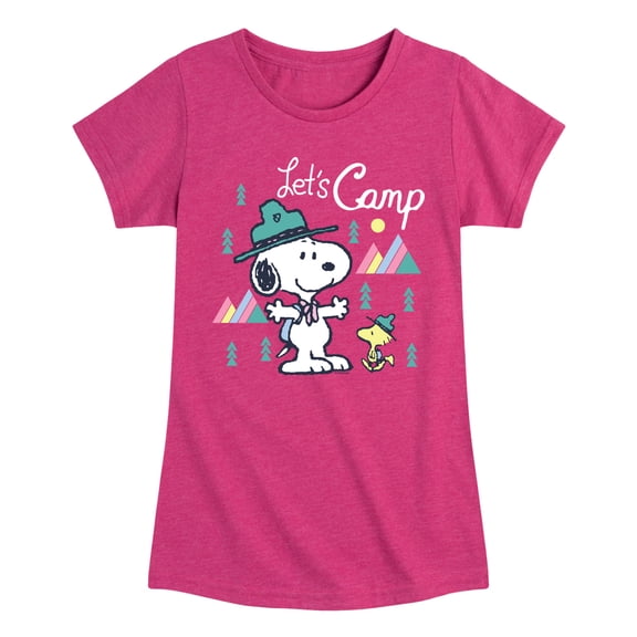 Peanuts - Snoopy Camping - Youth Girls Short Sleeve T-Shirt