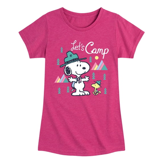 Peanuts - Snoopy Camping - Youth Girls Short Sleeve T-Shirt