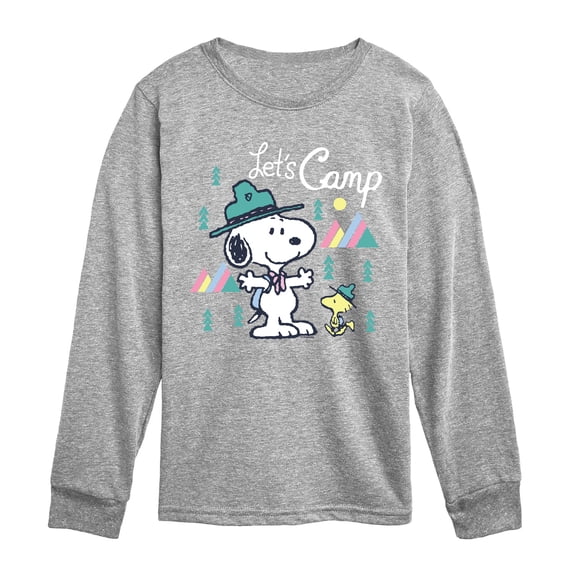 Peanuts - Snoopy Camping - Youth Long Sleeve Graphic T-Shirt