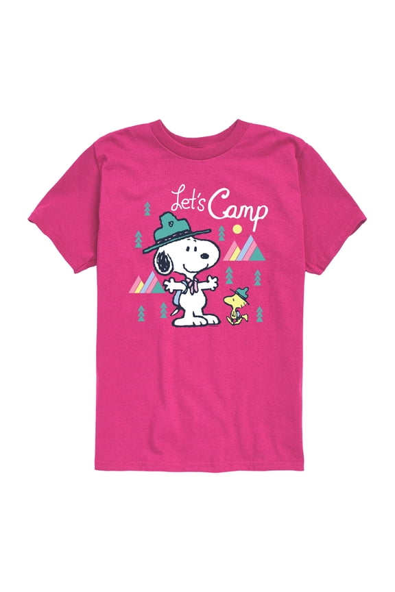 - Snoopy Camping Short Sleeve Graphic T-Shirt