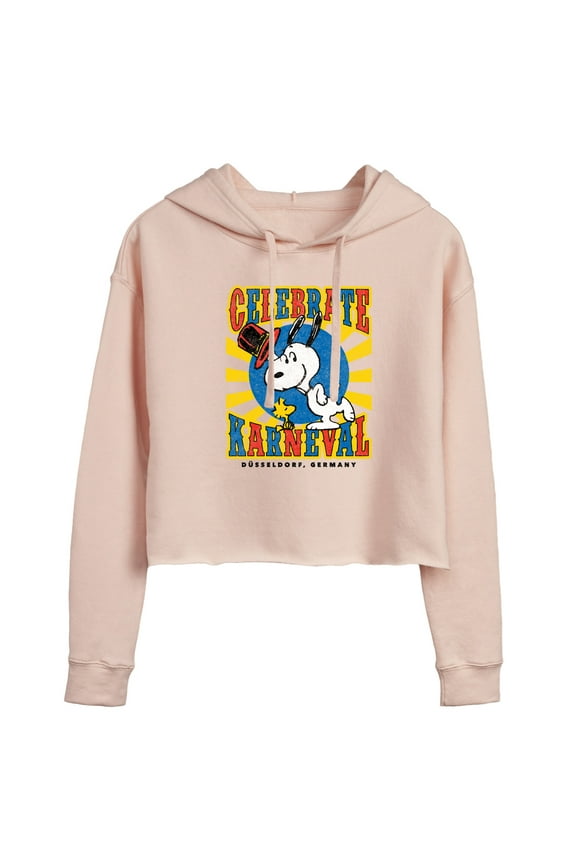 - Snoopy Celebrate Karneval - Juniors Cropped Pullover Hoodie