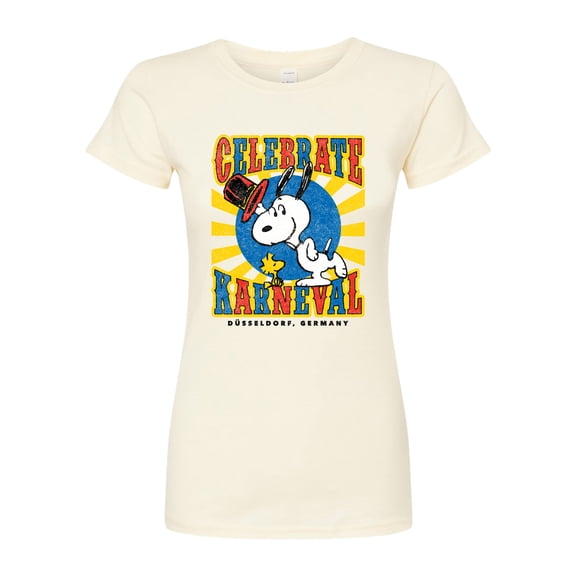 Peanuts - Snoopy Celebrate Karneval - Juniors Fitted Graphic T-Shirt