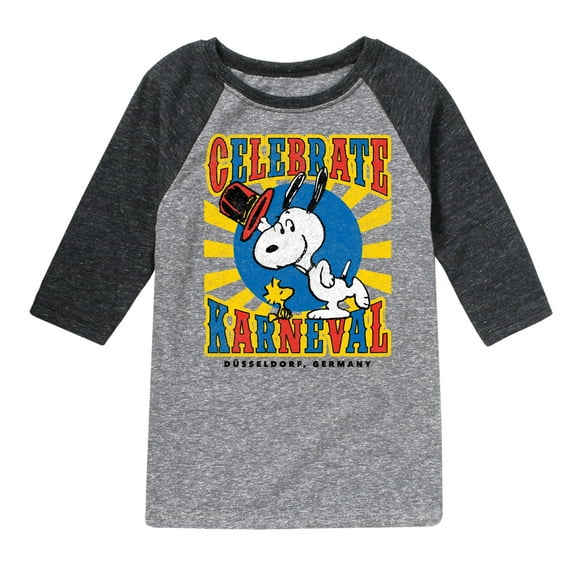 Peanuts - Snoopy Celebrate Karneval - Toddler & Youth Raglan Graphic T-Shirt