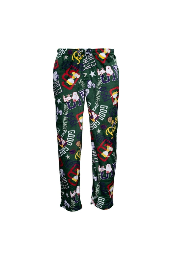 Snoopy Characters All Over Green Adult Lounge Pants Sleepwear
