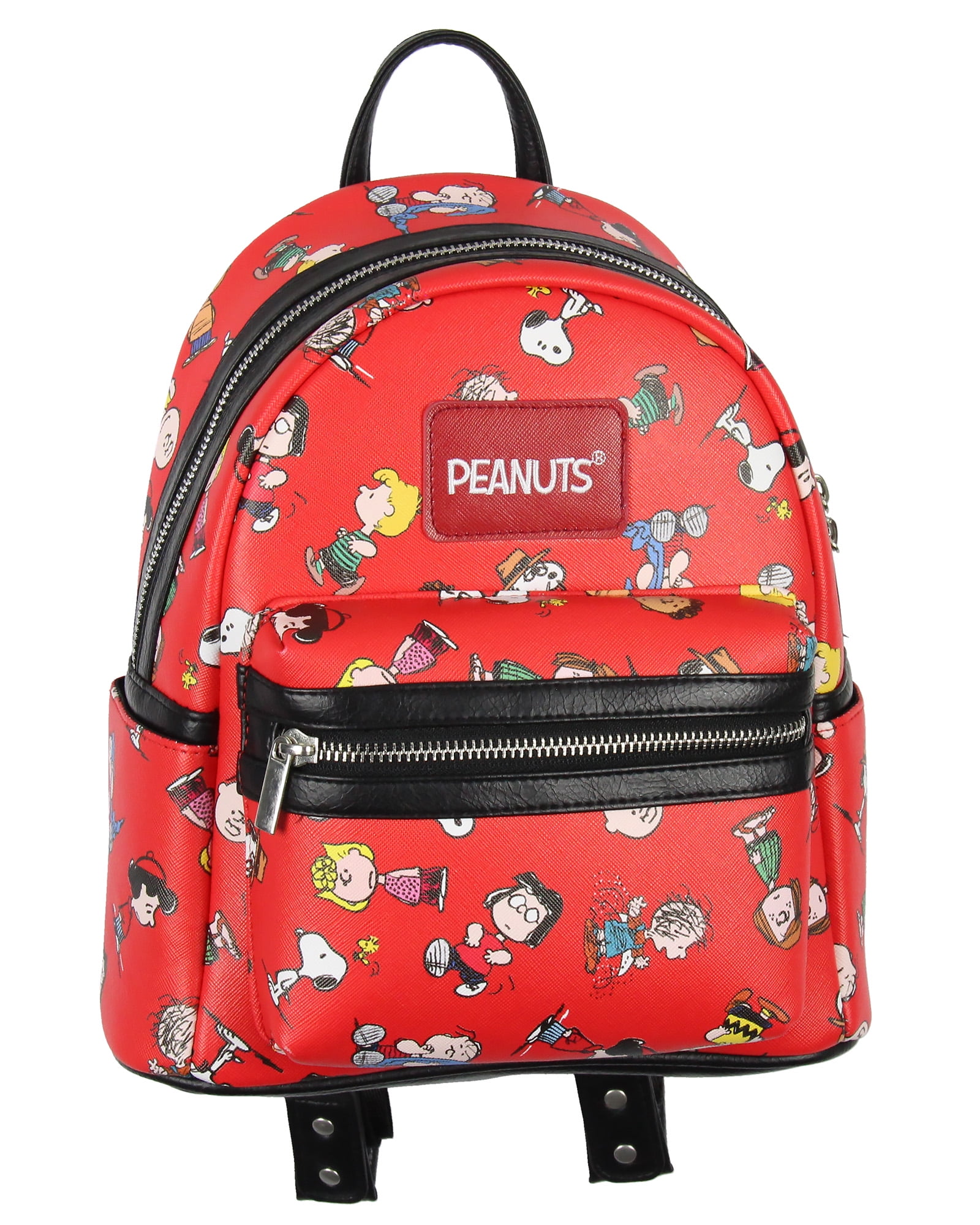 Black and Red Snoopy, Charlie Brown & Woodstock Peanuts Backpack