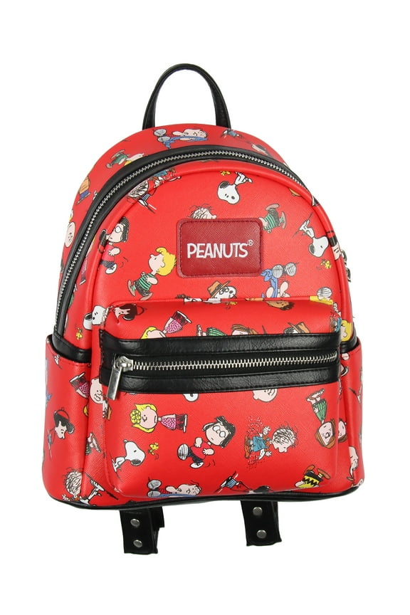 Peanuts Snoopy Charlie Brown Linus Lucy Sally Marcie Toss Print Mini Backpack