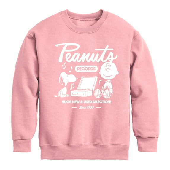 Peanuts - Snoopy Charlie Brown Records - Toddler & Youth Crewneck Fleece Sweatshirt