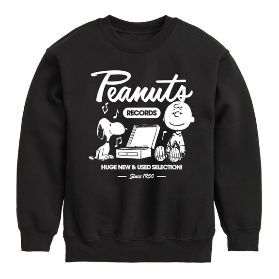 Peanuts - Snoopy Charlie Brown Records - Toddler & Youth Crewneck Fleece Sweatshirt