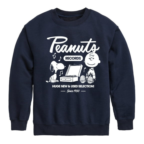 Peanuts - Snoopy Charlie Brown Records - Toddler & Youth Crewneck Fleece Sweatshirt