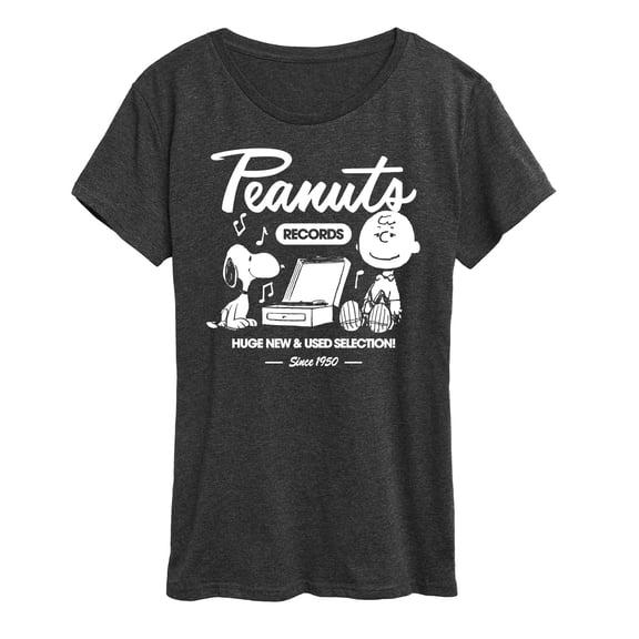 Peanuts - Snoopy Charlie Brown Records - Women's Short Sleeve Graphic T-Shirt