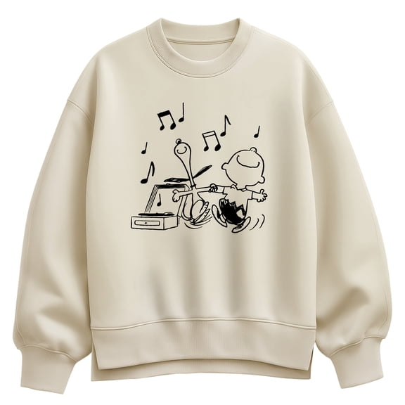 Peanuts - Snoopy & Charlie Dancing Women's Oversized Fleece Crew Sweatshirt