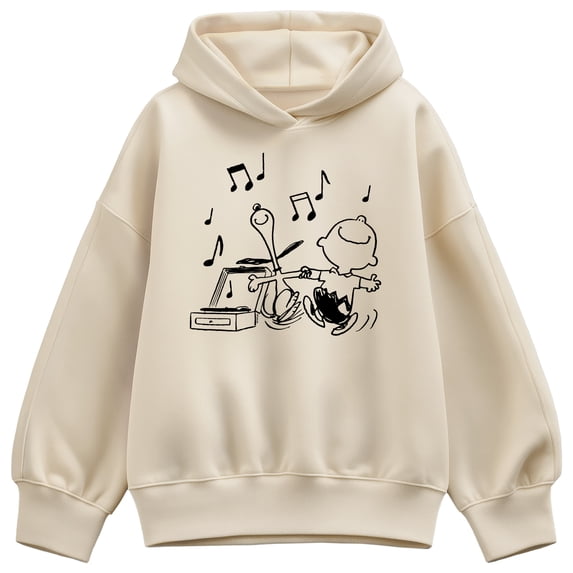 Peanuts - Snoopy & Charlie Dancing - Women's Oversized Fleece Hoodie Sweatshirt