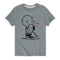 thumbnail image 1 of Peanuts - Snoopy Charlie Hug  - Toddler And Youth Short Sleeve Graphic T-Shirt, 1 of 5