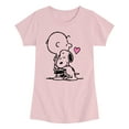 thumbnail image 1 of Peanuts - Snoopy Charlie Hug - Youth Girls Short Sleeve T-Shirt, 1 of 5