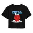 thumbnail image 1 of Peanuts - Snoopy Chill - Juniors Cropped Short Sleeve Graphic T-Shirt, 1 of 5