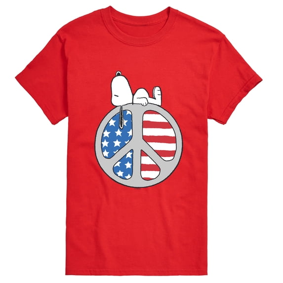 Peanuts - Snoopy Chill Peace Flag Short Sleeve Graphic T-Shirt