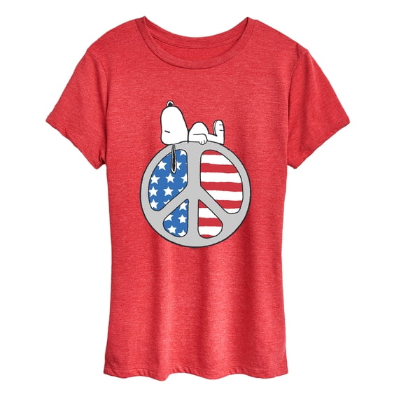 Peanuts - Snoopy Chill Peace Flag Short Sleeve Graphic T-Shirt