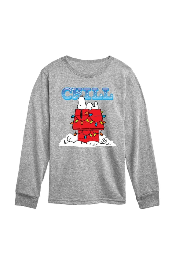 - Snoopy Chill - Youth Boys Long Sleeve Graphic T-Shirt