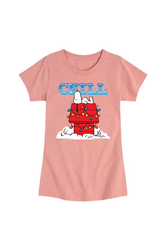 - Snoopy Chill - Youth Girls Fitted Short Sleeve T-Shirt