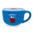 thumbnail image 1 of Peanuts Snoopy "Chillin" Ceramic Soup Mug With Vented Lid | Holds 24 Ounces, 1 of 8