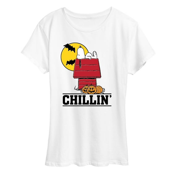 Peanuts - Snoopy Chillin Halloween - Women's Short Sleeve Graphic T-Shirt