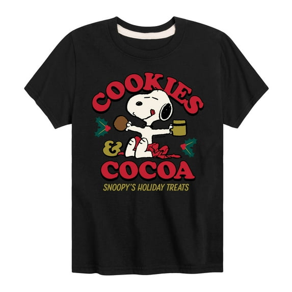Peanuts - Snoopy Christmas Cookies and Cocoa - Toddler And Youth Short Sleeve Graphic T-Shirt