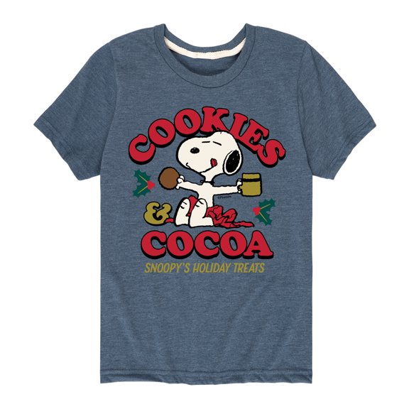 Peanuts - Snoopy Christmas Cookies and Cocoa - Toddler And Youth Short Sleeve Graphic T-Shirt