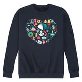 Peanuts - Snoopy Christmas Heart Icons Men's Graphic Fleece Sweatshirt ...