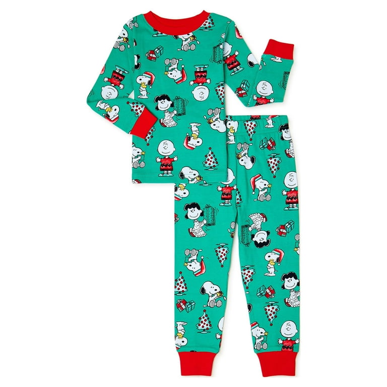 Peanuts Snoopy Christmas Holiday Toddler Boy and Girl Unisex Cotton Pajama Set, 2-Piece, Sizes 12M-5T Peanuts Snoopy Christmas Holiday Toddler Boy and Girl Unisex Cotton Pajama Set, 2-Piece, Sizes 12M-5T