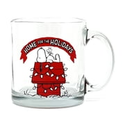 Peanuts Snoopy Christmas Home for the Holidays 12 oz. Glass Mug