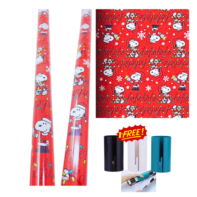 Peanuts Snoopy Christmas Wrapping Paper 40 Sq Ft, 2 Rolls Red Gift