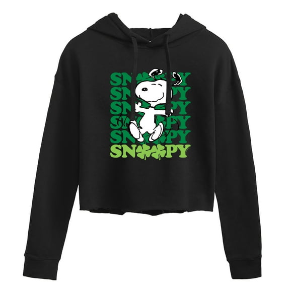 Peanuts - Snoopy Clover Dance - Juniors Cropped Pullover Hoodie