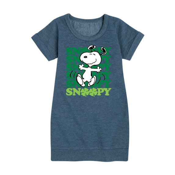 Peanuts - Snoopy Clover Dance - Toddler And Youth Girls Fleece Dress