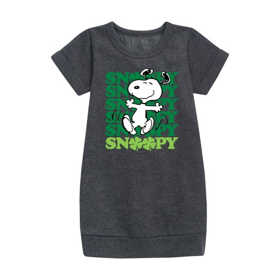 Peanuts - Snoopy Clover Dance - Toddler And Youth Girls Fleece Dress