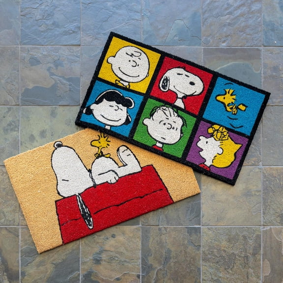 Peanuts Snoopy Coir Doormat - 2x3 Welcome Mat (2-Pack)