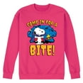 thumbnail image 1 of Peanuts - Snoopy Come In For A Bite - Men's Crew Neck Fleece Pullover, 1 of 5