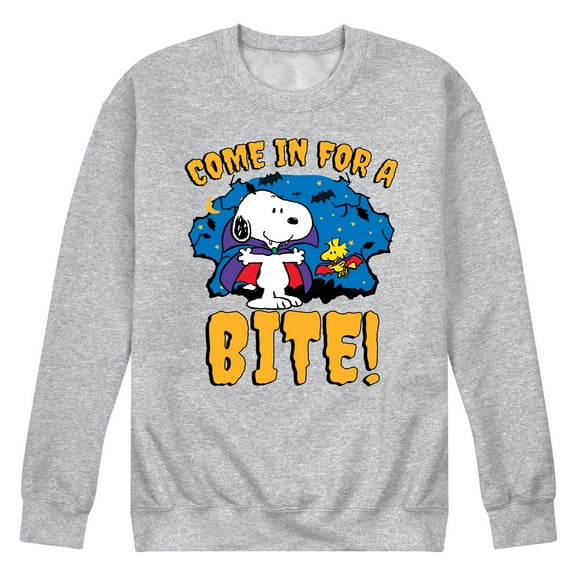 Peanuts - Snoopy Come In For A Bite - Men's Crew Neck Fleece Pullover
