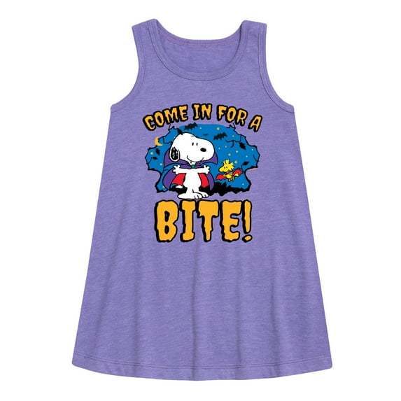Peanuts - Snoopy Come In For A Bite - Toddler & Youth Girls A-line Dress